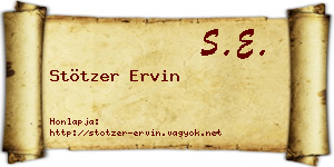Stötzer Ervin névjegykártya