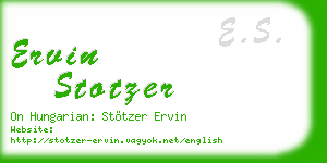 ervin stotzer business card