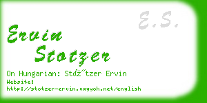 ervin stotzer business card